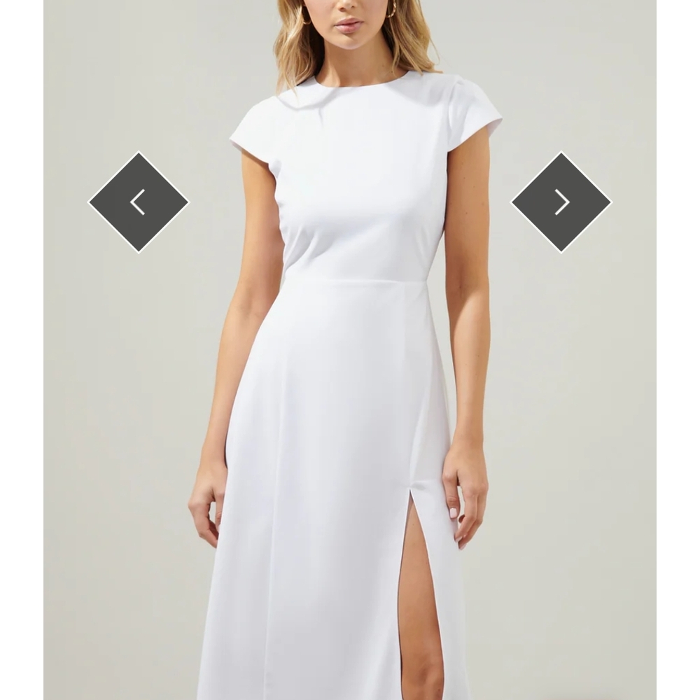 Elegant White Cap Sleeve Dress
